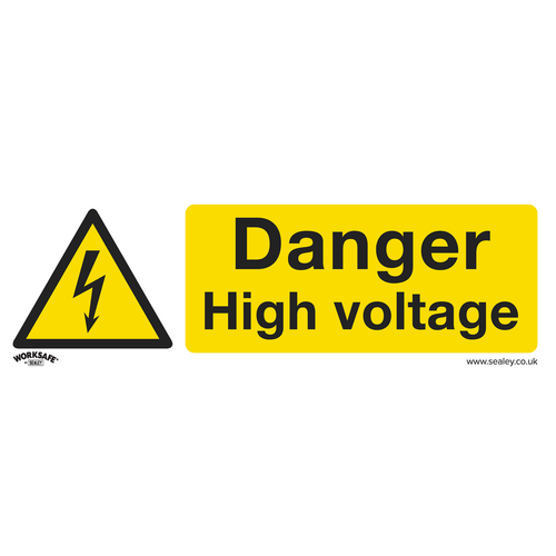 Worksafe® Danger High Voltage Safety Sign - Rigid Plastic
