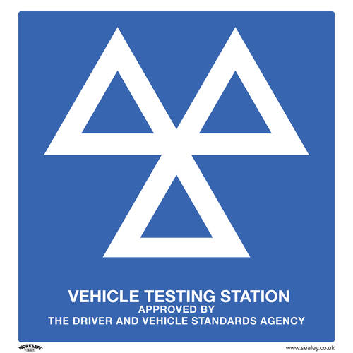 Worksafe® MOT Testing Station Safety Sign, Rigid Plastic - Pack of 10