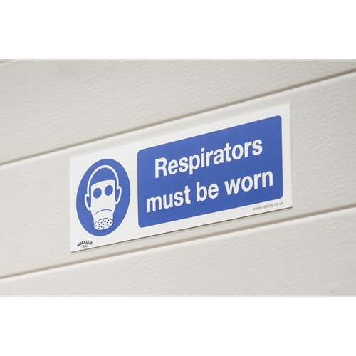 Worksafe® Respirators Must Be Worn Safety Sign - Rigid Plastic