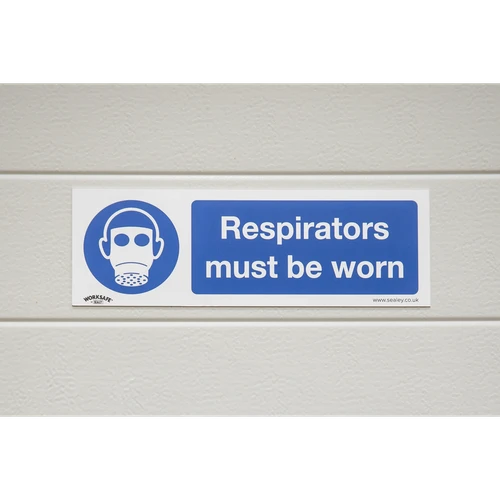 Worksafe® Respirators Must Be Worn Safety Sign - Self-Adhesive Vinyl