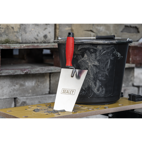 Stainless Steel Bucket Trowel with Rubber Handle 180mm