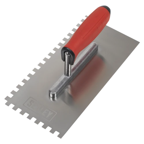Stainless Steel 8mm Notched Trowel with Rubber Handle 270mm