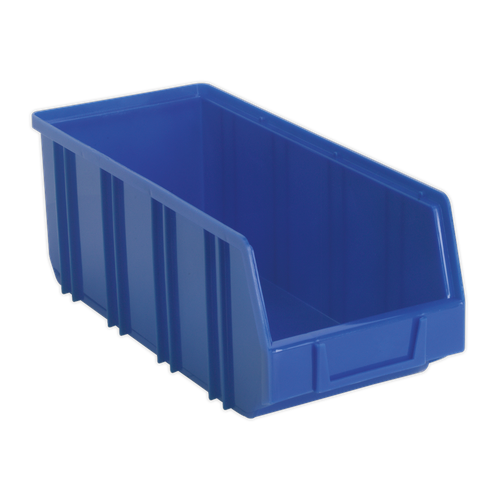 Deep Plastic Storage Bin 145 x 335 x 125mm, Blue - Pack of 16