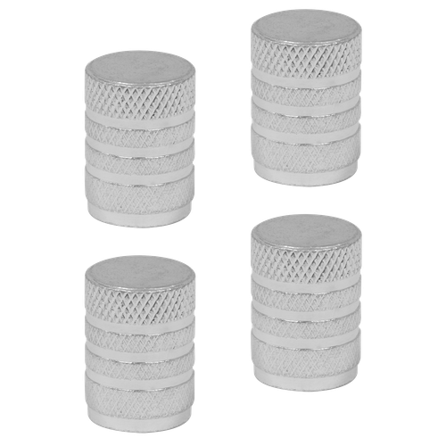 Aluminium Valve Cap 4pc - Silver Anodised
