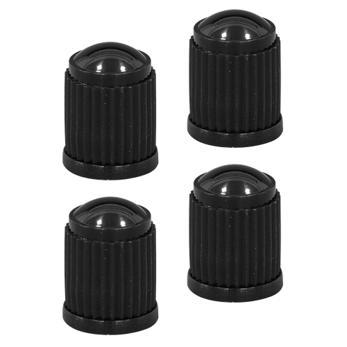 Plastic Valve Caps 4pc - Black