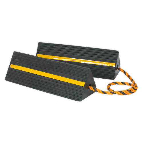 Heavy-Duty Rubber Wheel Chocks - Pair