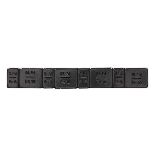 Black Steel Adhesive Wheel Weight 5/10g Strip of 8 - Pack of 50