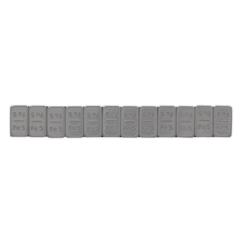 Plastic Coated Zinc Plated Steel Adhesive Wheel Weight 5g Strip of 12 - Pack of 100