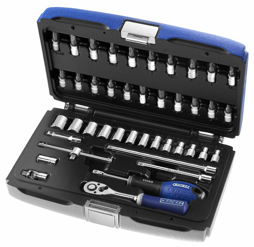 Britool Expert - 1/4" Drive 42 Piece Metric Socket and Ratchet Set in Case - E030702