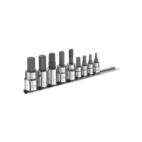 Britool Expert - Mixed Drive 9 Piece Metric Hex Driver Socket Set on Rail 3 - 12mm - E034802