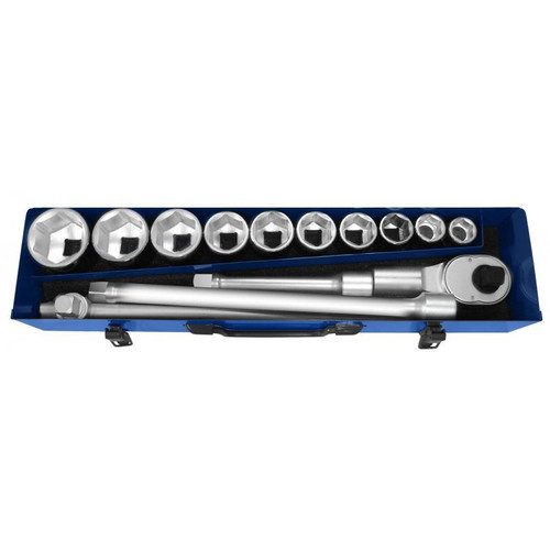 Britool Expert - 3/4" Drive 14 Piece Metric Socket and Ratchet Set in Metal Case - E194682