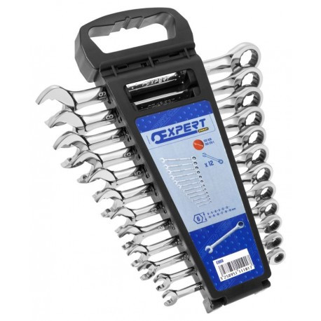 Britool Expert - 12 Piece Fast Metric Ratcheting Wrench Set in Rack 8 - 19mm -E111101