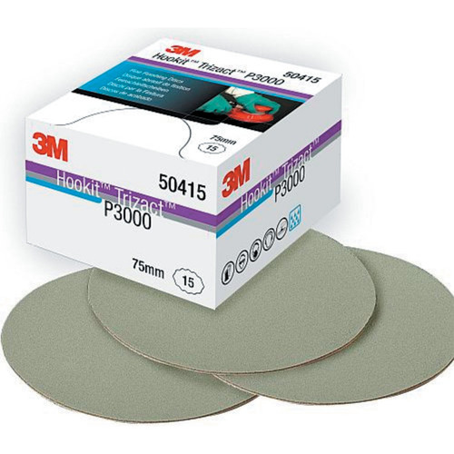 3M Trizact Fine Finishing Disc, 75 mm, Plain, P3000, Qty of 15 - 3M 50415