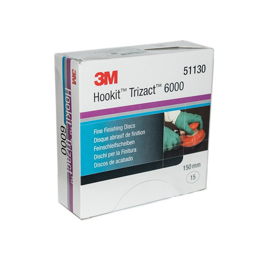 3M Trizact Fine Finishing foam Disc, 150 mm, Plain, P6000, Qty of 15 - 3M 51130