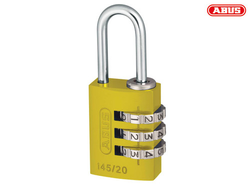 ABUS - 145/20 20mm Aluminium Combination Padlock Yellow 46572