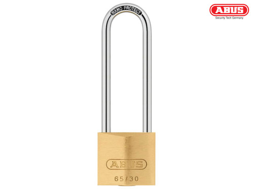 ABUS - 65/30mm Brass Padlock 60mm Long Shackle Carded