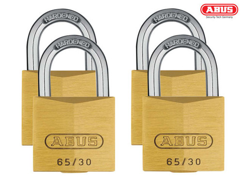 ABUS - 65/30mm Brass Padlock Quad Pack
