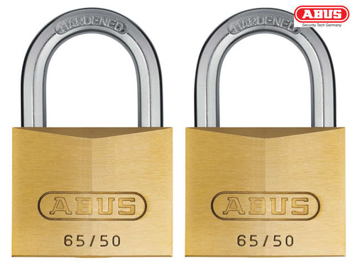 ABUS - 65/50mm Brass Padlock Twin Pack Carded
