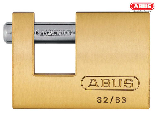 ABUS - 82/63mm Monoblock Brass Shutter Padlock Carded