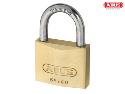 ABUS - 65IB/40mm Brass Padlock Stainless Steel Shackle Keyed Alike 6405