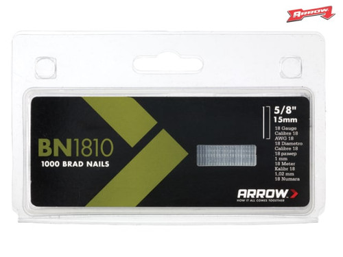 Arrow - BN1810 Brad Nails 15mm Pack 1000