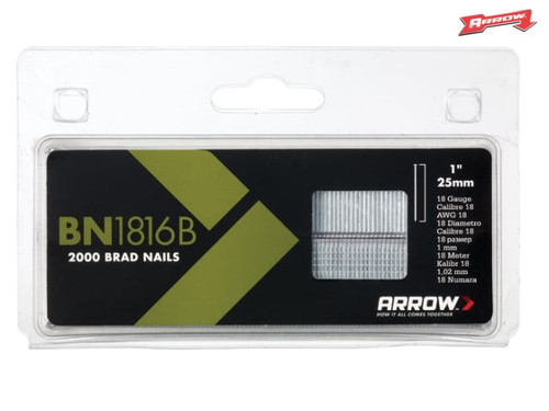 Arrow - BN1816B Brad Nails 25mm Brown Head Pack 2000