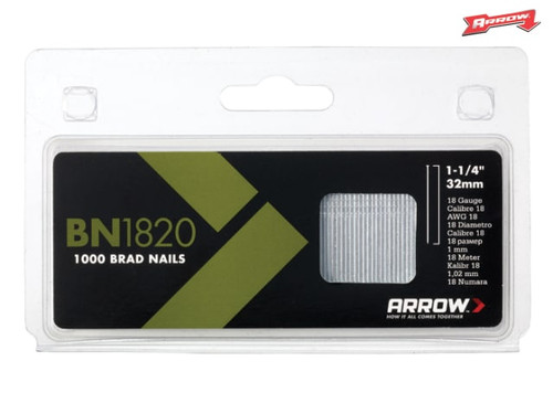 Arrow - BN1820 Brad Nails 32mm 18g Pack 1000
