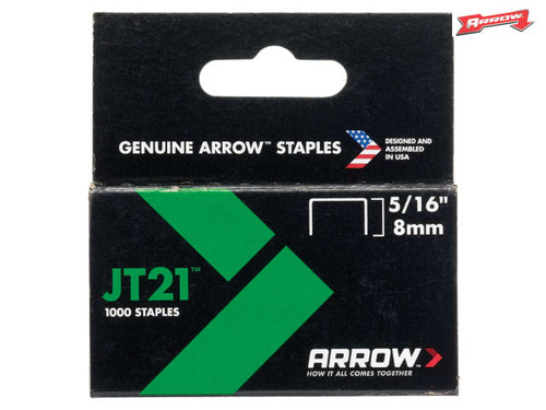 Arrow - JT21 T27 Staples 8mm ( 5/16in) Box 1000