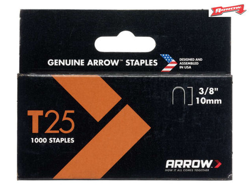 Arrow - T25 Staples 10mm (3/8in) Box 1000