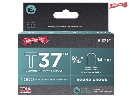 Arrow - T37 Staples 14mm (9/16in) Box 1000