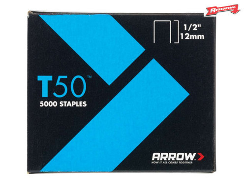 Arrow - T50 Staples 12mm (1/2in) Pack 5000 (4 x 1250)