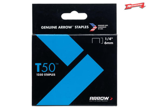 Arrow - T50 Staples 6mm (1/4in) Pack 5000 (4 x 1250)