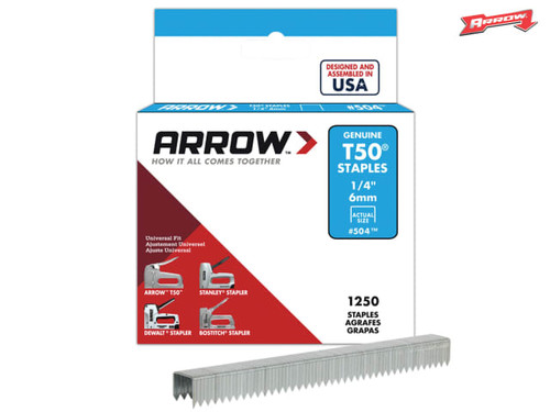 Arrow - T50™ Staples 6mm (1/4in) Box 1250