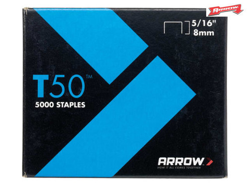 Arrow - T50 Staples 8mm (5/16in) Pack 5000 (4 x 1250)