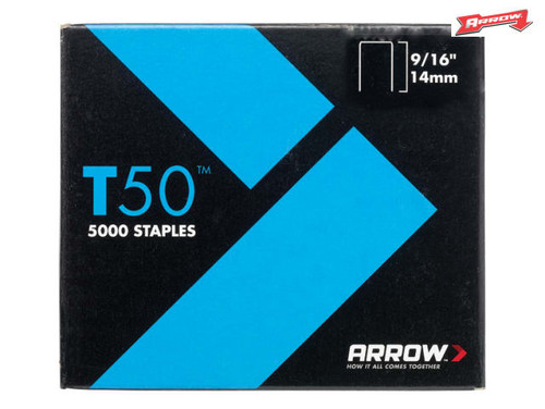 Arrow - T50 Staples 14mm (9/16in) Pack 5000 (4 x 1250)