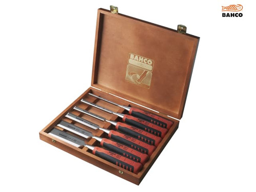 Bahco - 424P-S6 Bevel Edge Chisel Set of 6 In Wooden Box