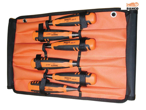 Bahco - 424-P Bevel Edge Chisel Set of 6 In Roll