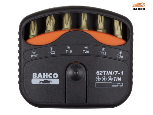Bahco - 62TIN/7-1 Bit Set Tin PH / P Z / TORX 7 Piece