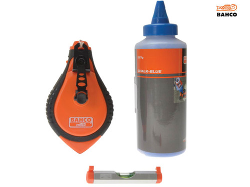 Bahco - Blue Chalk Chalk Line & Line Level Set