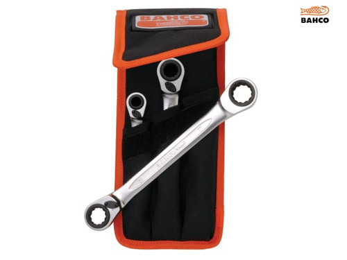Bahco - Reversible Ratchet Spanners Set 3 Piece Metric