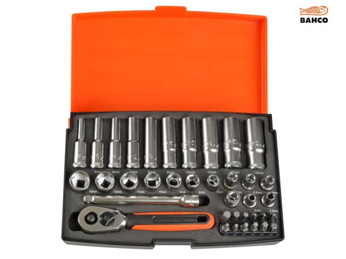 Bahco - SL25L Socket Set of 37 Metric 1/4in Deep Drive