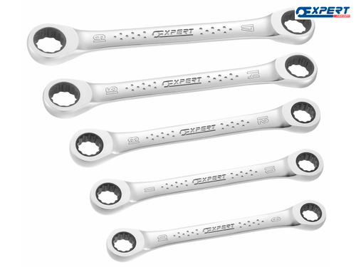 Expert - Double Ring Ratchet Spanner Set 5 Piece Metric
