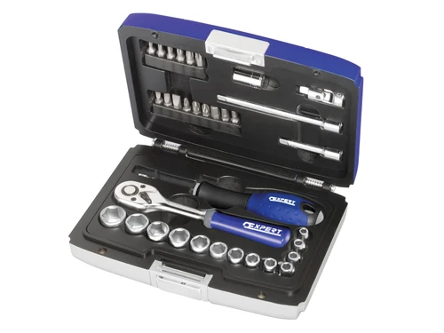 Expert - Socket & Accessory Set of 34 Metric 1/4in Drive