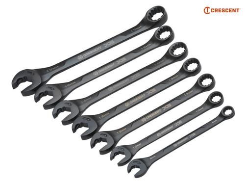 Crescent - X6â„¢ Metric Open End Ratcheting Spanner Set 7 Piece - CRECX6RWM7