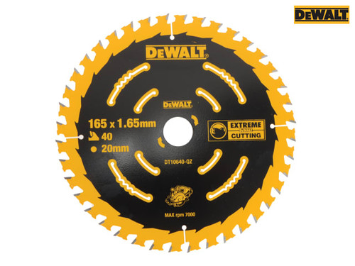 DEWALT - Cordless Extreme Framing Circular Saw Blade 165 x 20mm x 40T