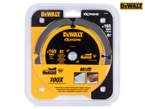 DEWALT - Extreme PCD Fibre Cement Saw Blade 165 x 20mm x 4T