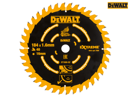 DEWALT - Cordless Mitre Saw Blade For DCS365 184 x 16mm x 40T