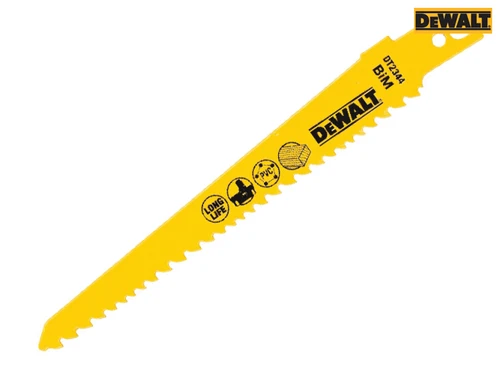 DEWALT - Cobolt Steel Sabre Blade Fine Fast Cuts in Wood & Plastic 152mm Pack of 5