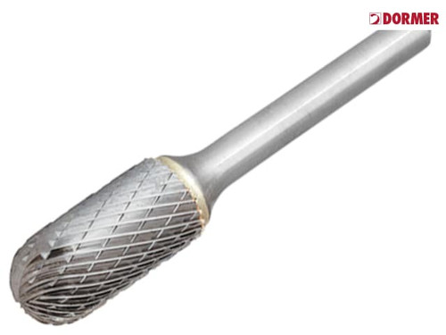 Dormer - Solid Carbide Bright Rotary Burr Ball Nosed Cylinder 9.6 x 6mm