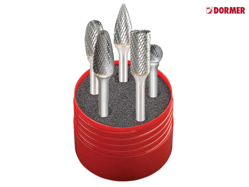 Dormer - Solid Carbide Rotary Burr Cylindrical Set 5 Piece